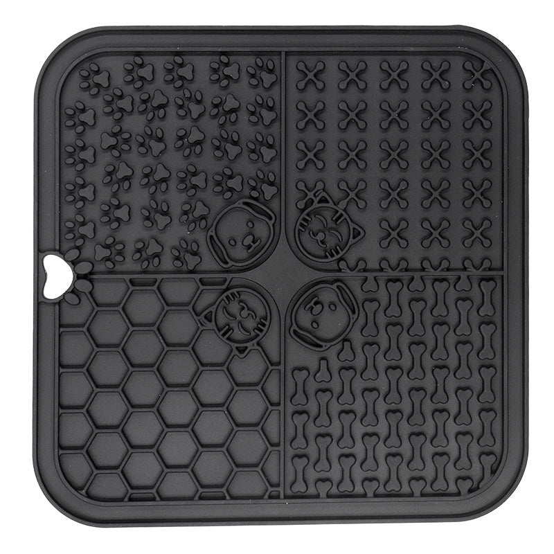 Silicone Pet Suction Cup Licking Pad Pet Placemat Silicone Licking Plate Pad