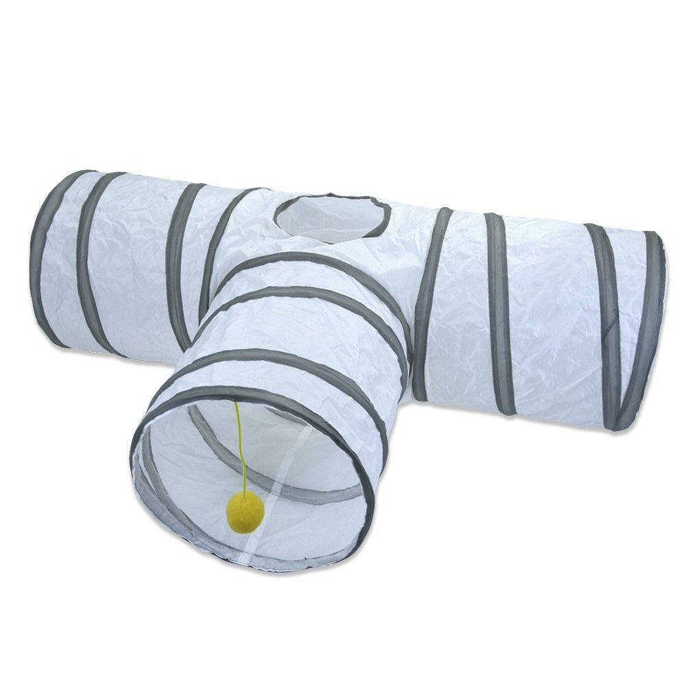 White Cat Tunnel Rolling Dragon Pet Toy Supplies