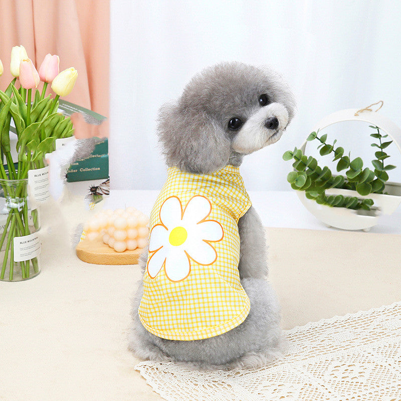 Simple Five-color Flower Vest Puppy Costume