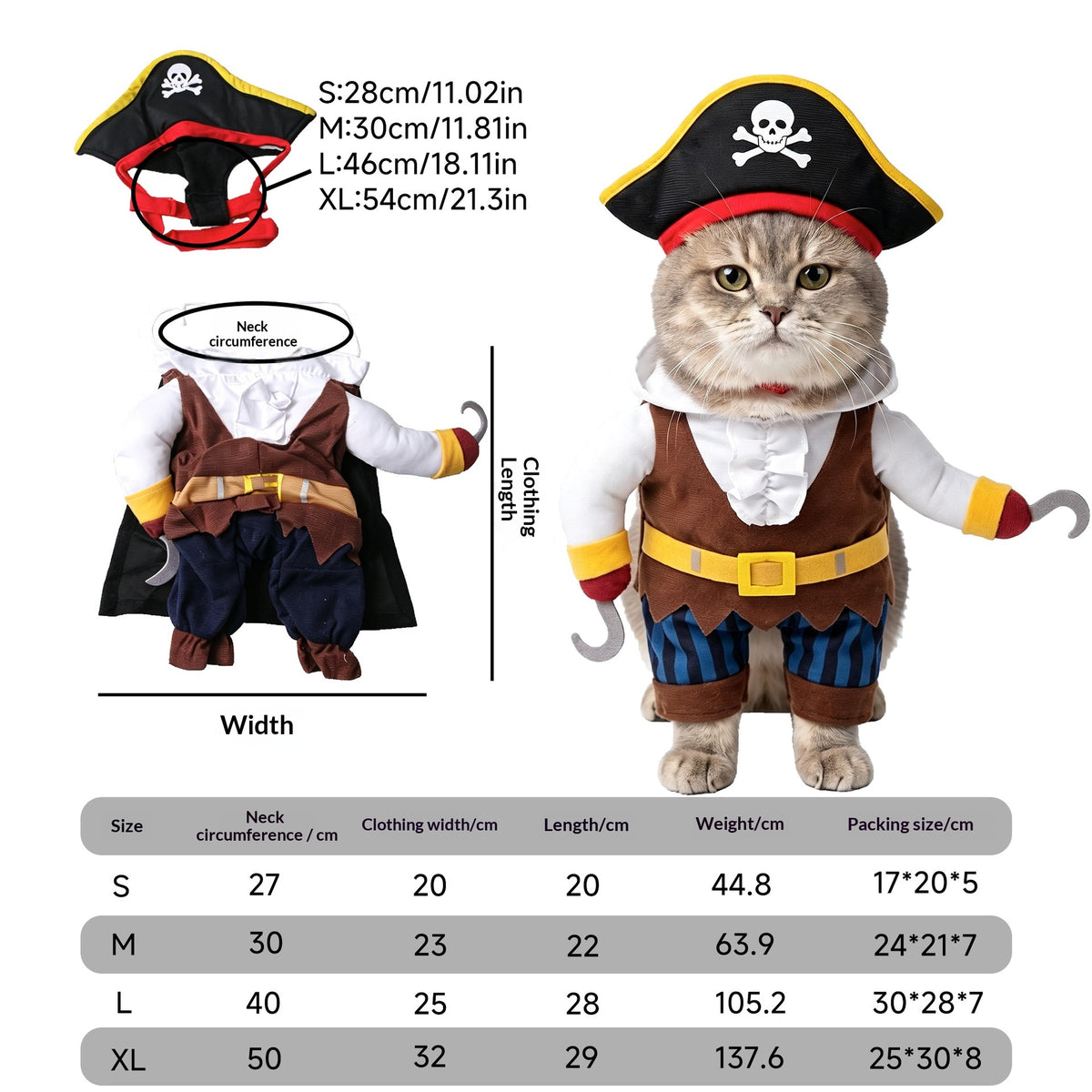 Pet Costume Cat Transformation Funny Holiday Dress-Up Outfit
