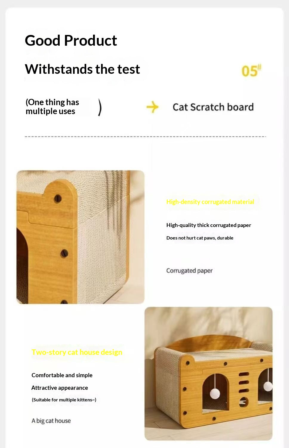 Corrugated Cardboard Single-door Cat Box