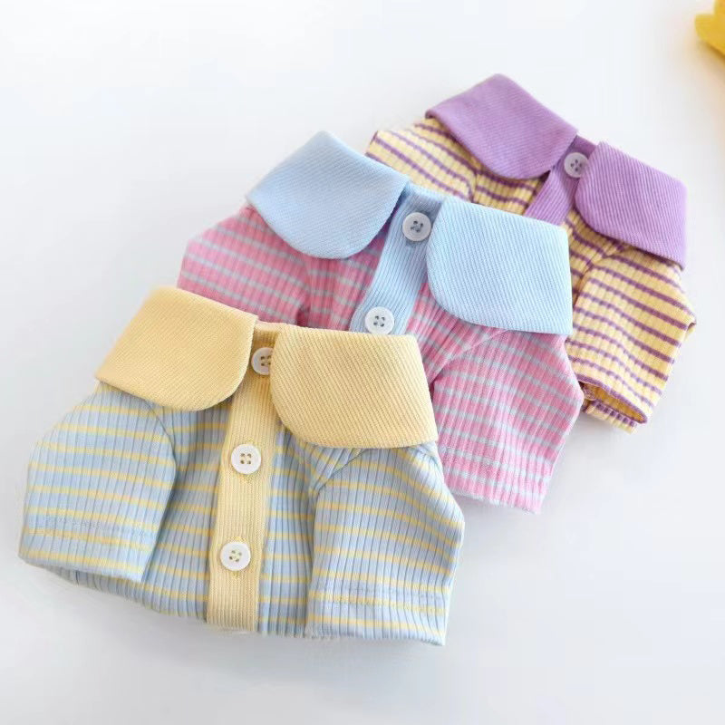 Fashion Personality Cat Dog Stripe Polo Shirt