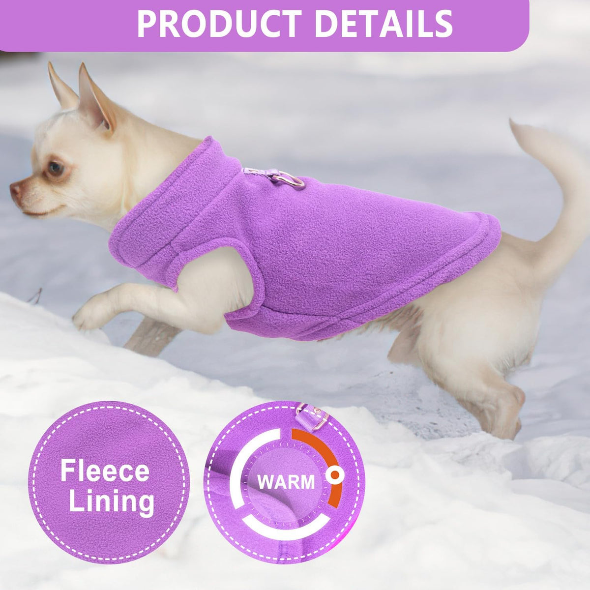 2 Pack Dog Sweater With Leash Ring, Warm Pet Sweater Thick Clothes Coat Fleece Dog Sweaters For Small Dogs Girl Boy Pullover Dog Jacket For Fall