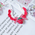 Pet Cat Dog Collar Strawberry Wool Knitted Bib