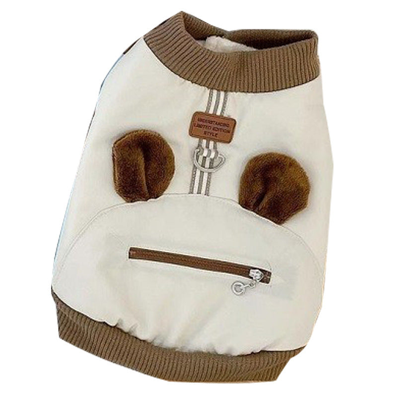 This Autumn And Winter Warm Dog Coat With Three-dimensional Ears And Two Feet Can Be Used To Pull Small And Medium-sized Dogs And Cats. Spring Style