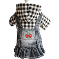 Spring And Autumn Winter Teddy Puppy Dog Plaid Embroidered Denim Skirt