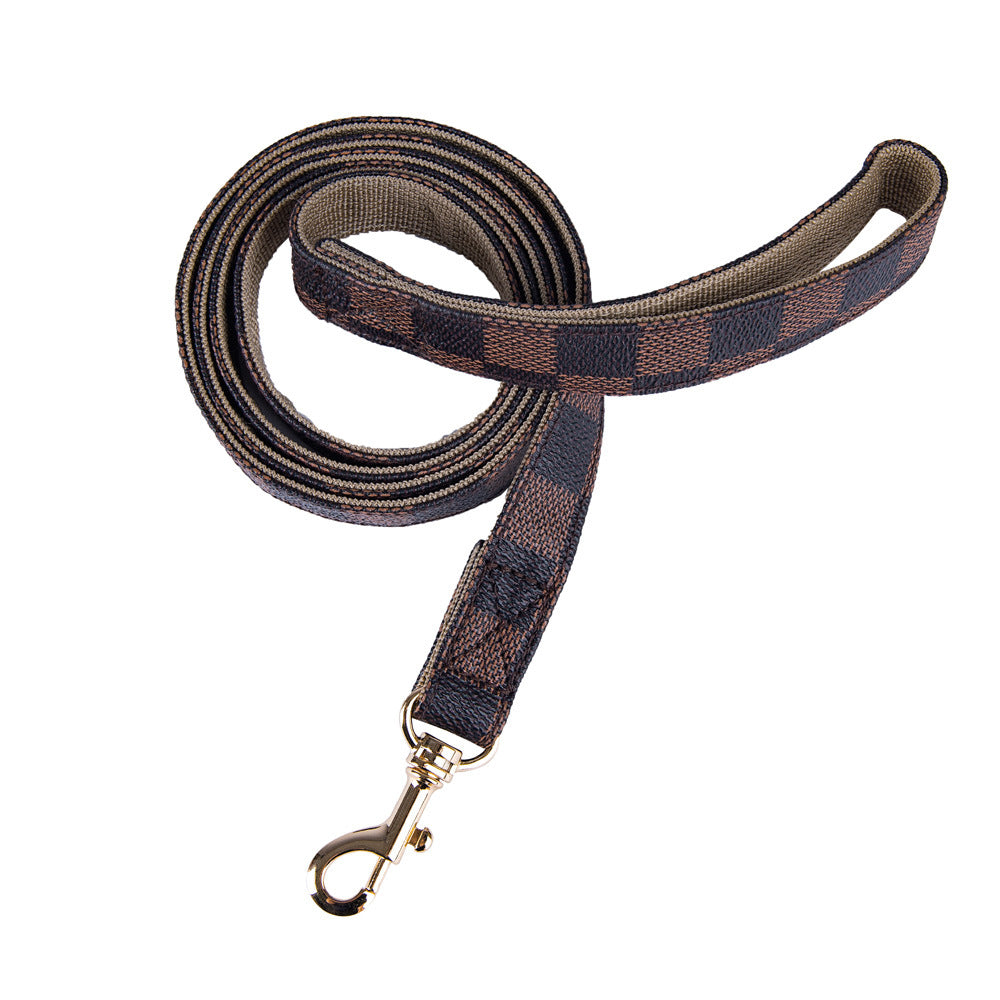Pet Dog PU Collar Leash Set
