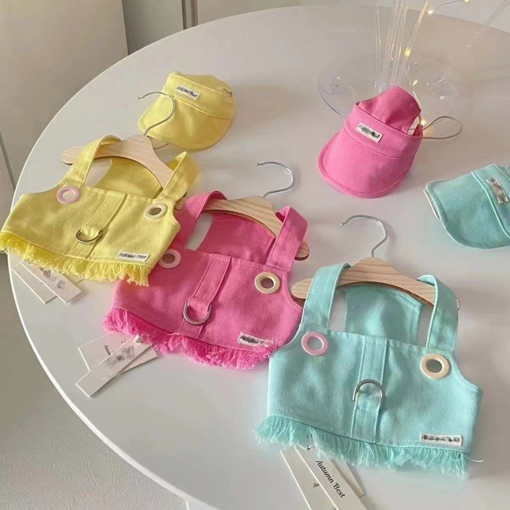 Pet Clothes Candy Color Denim Vest