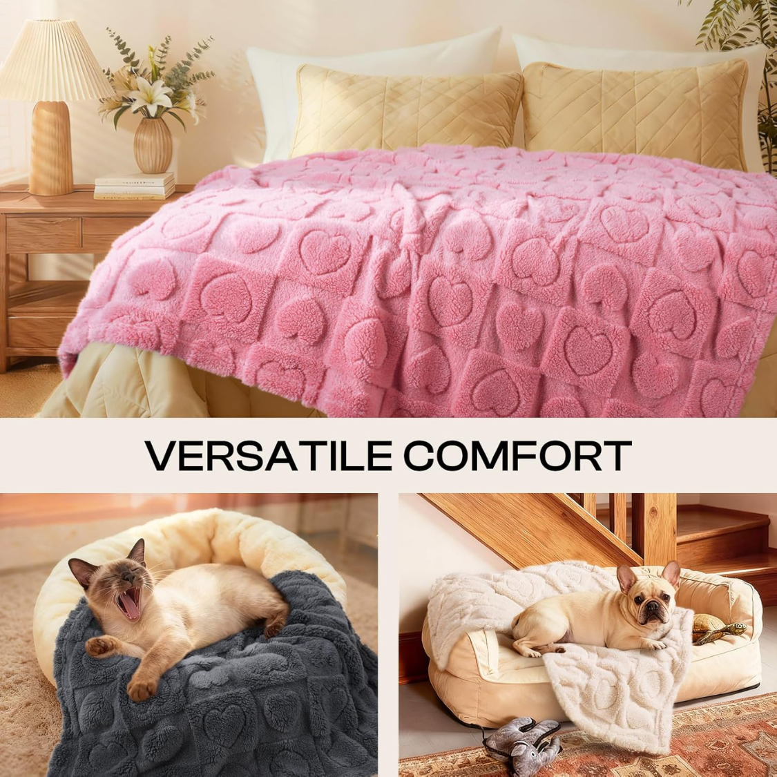 Small Dog Blanket Washable Pet Bed Cover Soft Fluffy Puppy Blanket With Premium Fleece 300GSM Cozy Calming Cat Blankets For Indoor Cats