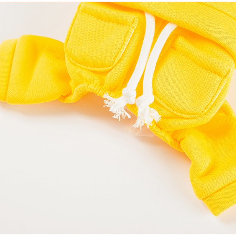Puppy Clothes, Four-legged Warm Hoodie For Autumn And Winter, Thin Fleece Teddy Bear Cat Pet Clothes For Small And Medium-sized Dogs