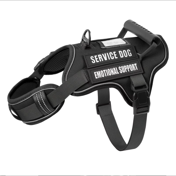 USLOCAL Tactical Service Dog Harness With Control Handle No Pulling Adjustable Reflective Pet Vest Harness Easy Walking Training