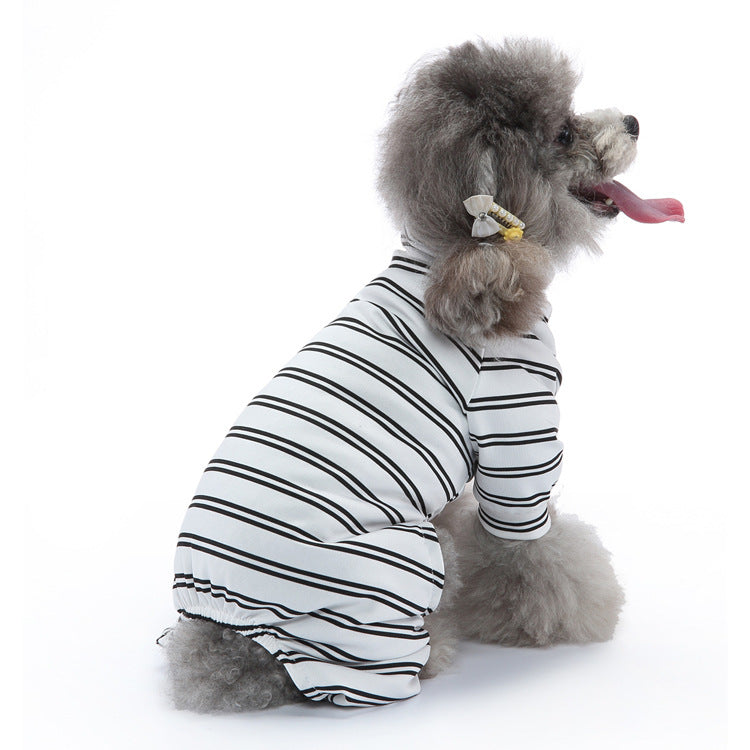 Summer Dog Clothes Striped Home Pajamas Thin