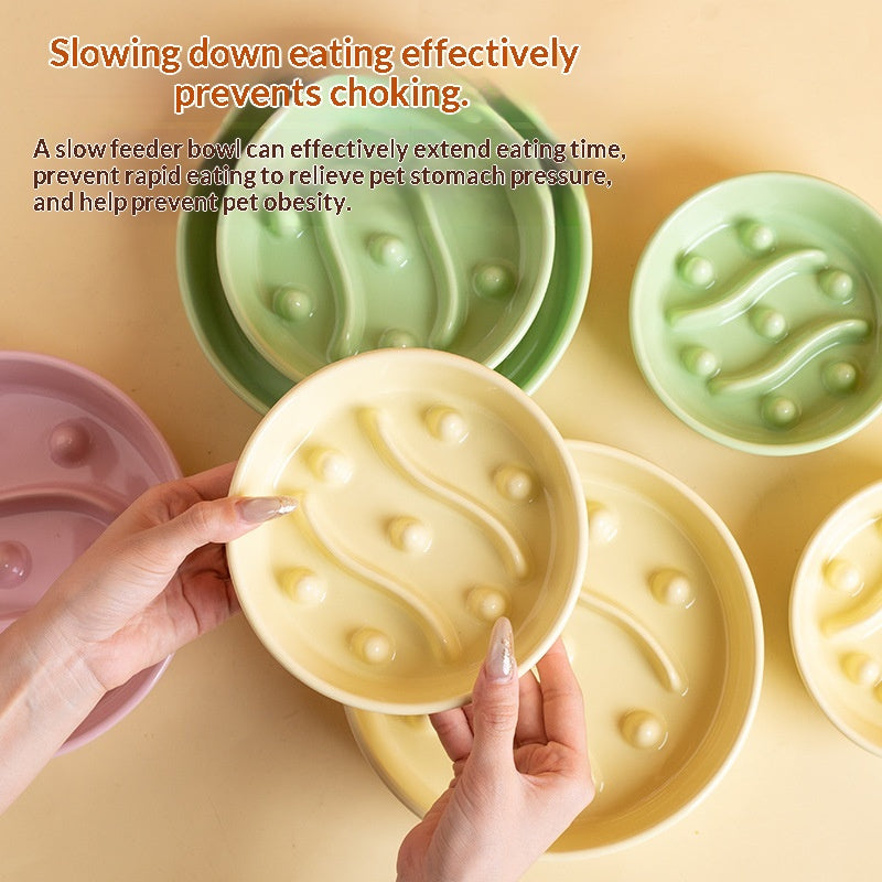 Ceramic Slow-feeding Anti-choking Pet Bowl