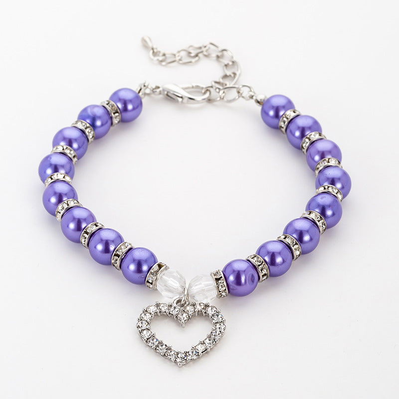 Pearl Necklace Pet Collar Decoration