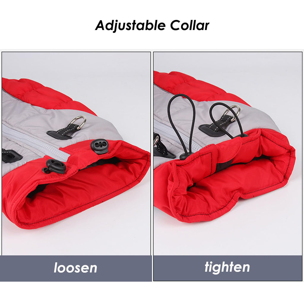 Dog Cold Weather Coats - Cozy Waterproof Windproof Reversible Winter Dog Jacket, Thick Padded Warm Coat