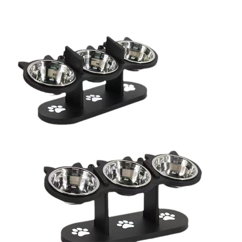 Vertical Pet Feeder Adjustable Wooden Dining Table