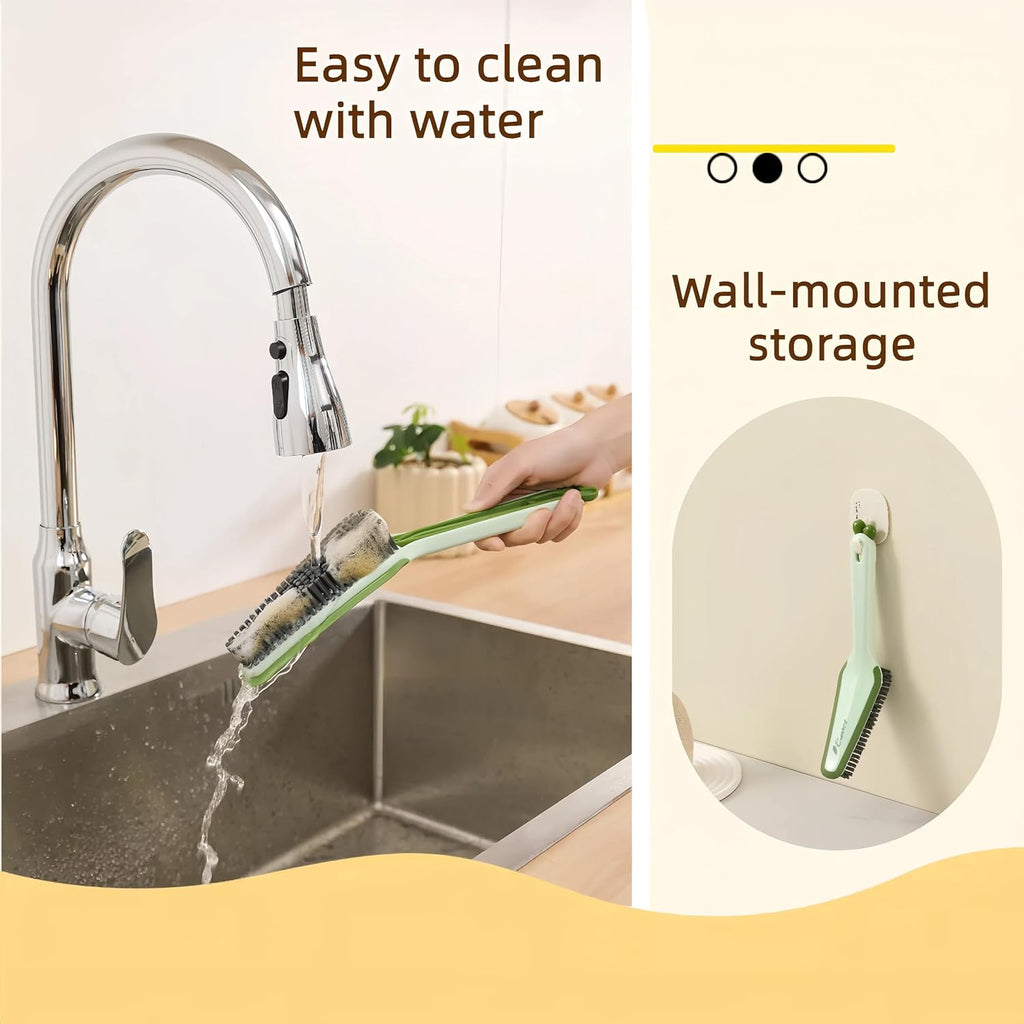 3 In 1 Detachable Household Pet Cleaning Brush Multifunctional Scrub Brush With Hard Bristle And Handle Ideal Crevice Grout Scrubber Brush For Kitchen
