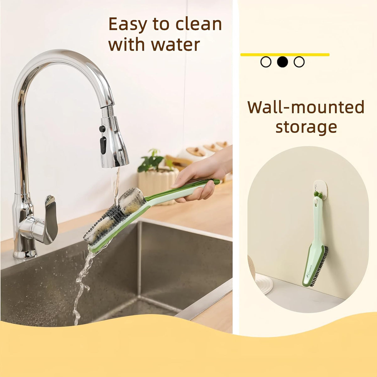 3 In 1 Detachable Household Pet Cleaning Brush Multifunctional Scrub Brush With Hard Bristle And Handle Ideal Crevice Grout Scrubber Brush For Kitchen