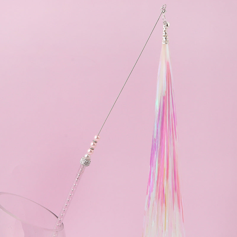 46cm Acrylic Tube String Bright Silky Paper Tassel Funny Cat Stick
