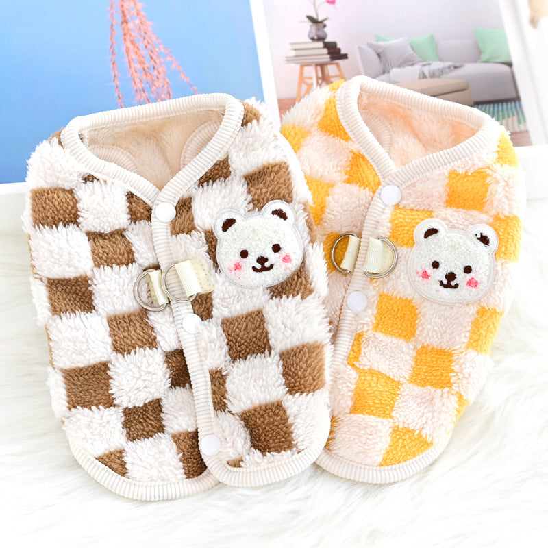 Autumn And Winter Dog Clothes Pet Velvet Thermal Vest
