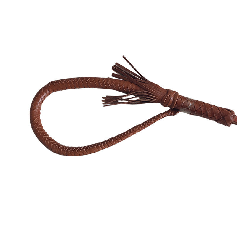Simple Home Portable Full Leather Woven Horsewhip