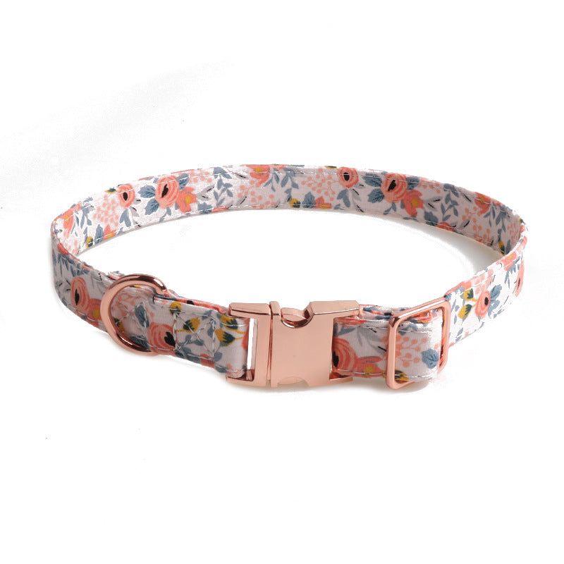 Pet Collar Full Metal Rose Gold Buckle Bow Collar