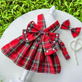 Pet JK-style Plaid Dog Dress With Leash Accessories