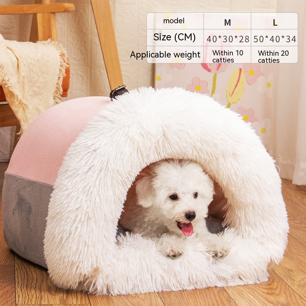 New Splice Portable Pet Nest Portable Autumn And Winter Warm Dog Nest Moisture-proof Long Fur Cat Nest Pet Nest