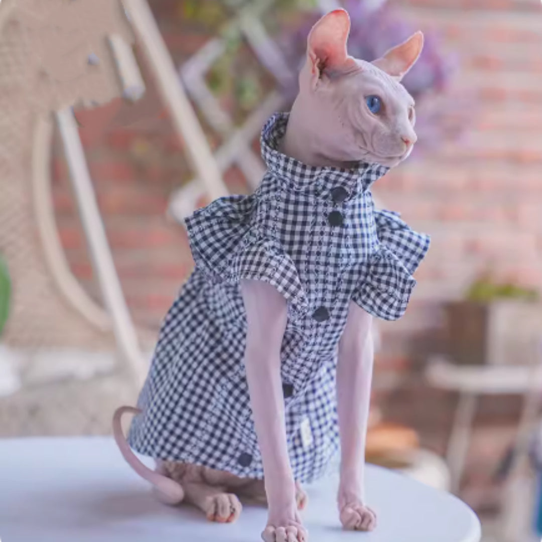 Kitten Summer Cool And Breathable Cotton Plaid Dress