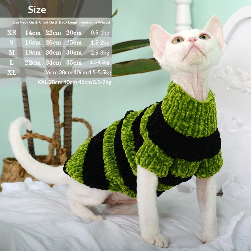 Stylish Striped Sweater For Your Feline Friend