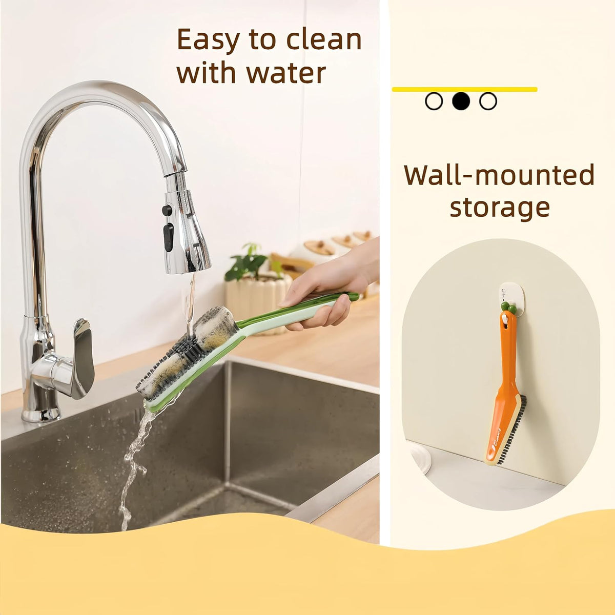 3 In 1 Detachable Household Pet Cleaning Brush Multifunctional Scrub Brush With Hard Bristle And Handle Ideal Crevice Grout Scrubber Brush For Kitchen