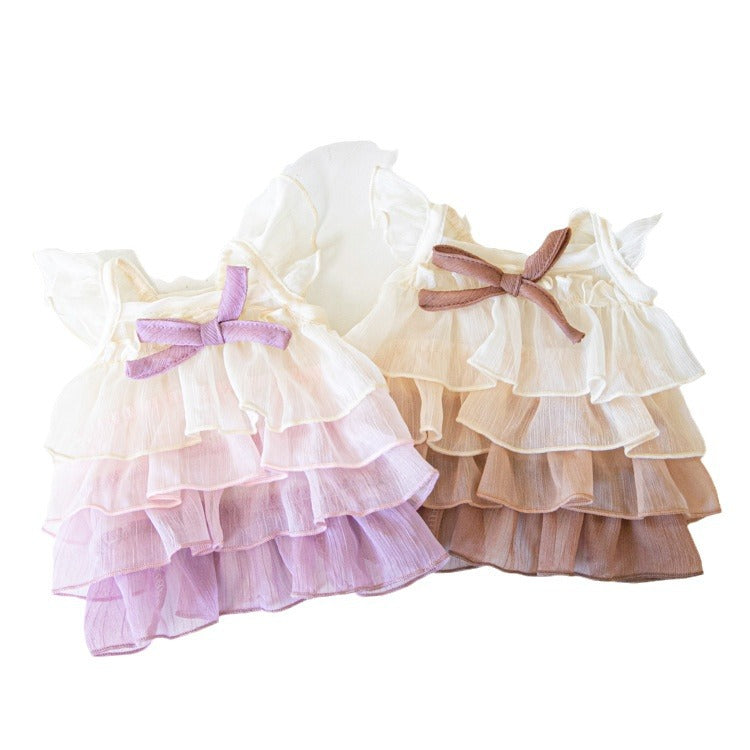 Color Gradient Cake Dress Pet Dog Clothes