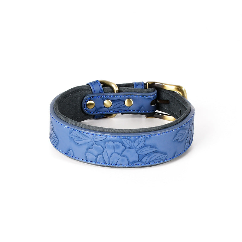Pet Supplies Patterned Leather Dog Collar