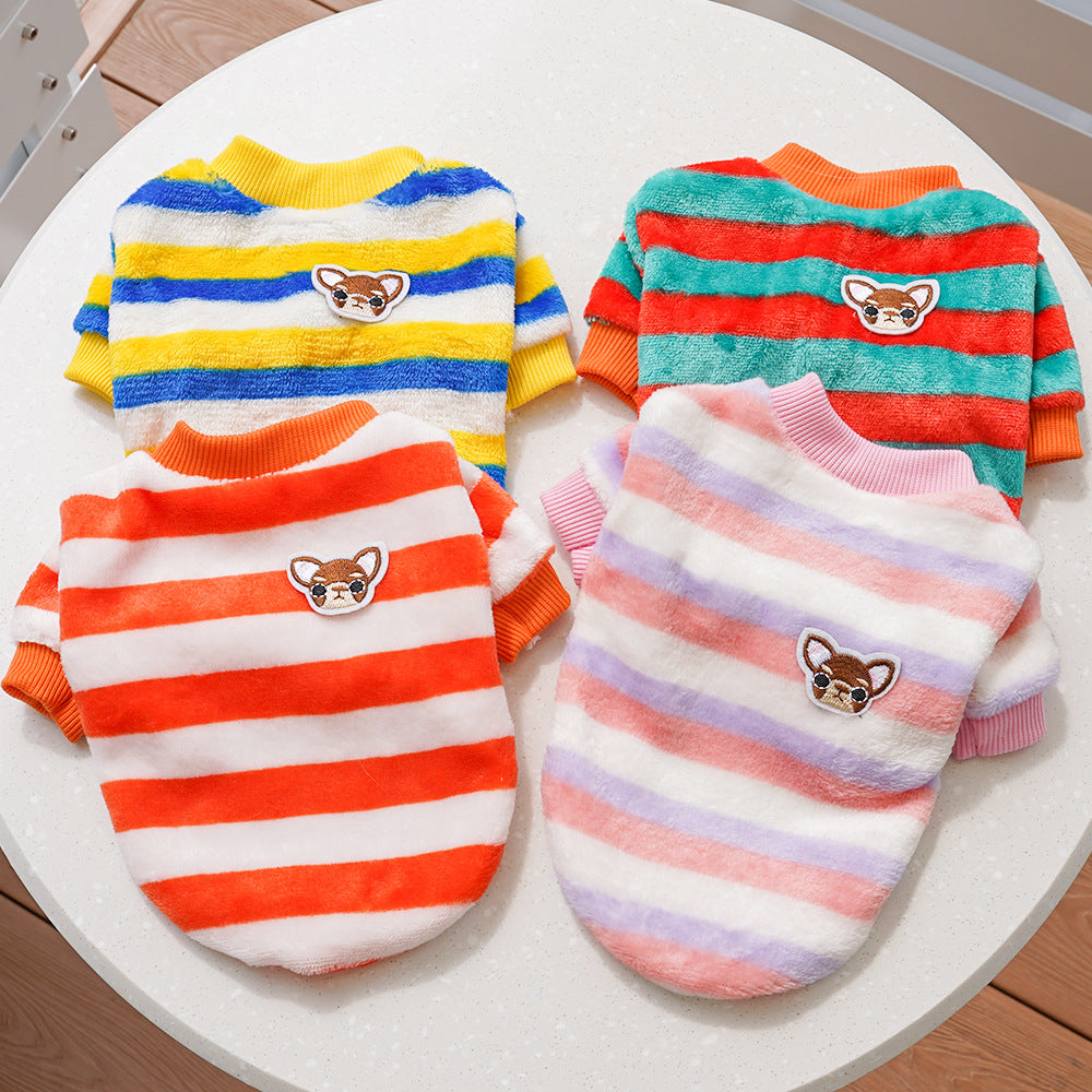 Pet Clothing Warm Embroidered Dog Cat Clothes