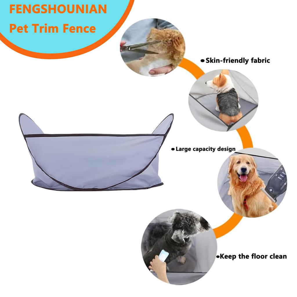 Easy Dog And Cat Hair Catcher Tent - Waterproof Adjustable Neat Barbering Cape For Easy Trimming And Shaving Pet Grooming