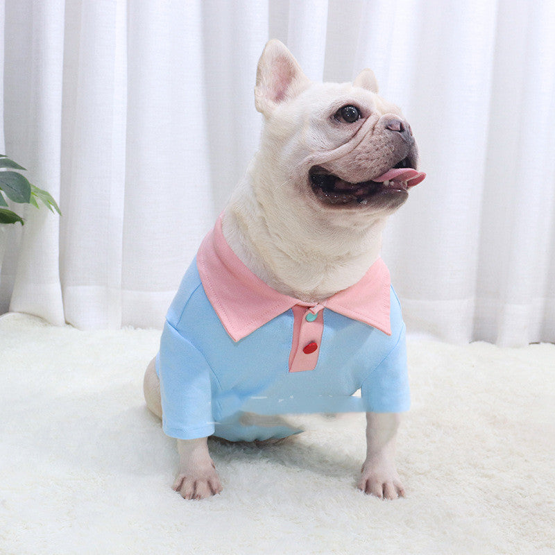 Contrasting Color Short Body Bulldog Dog Clothes