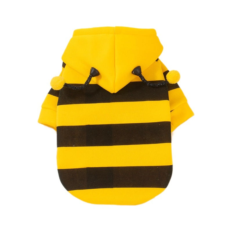 Cute Cat Bee Costume - Pet Halloween Apparel Bumble Bee Cosplay Clothes Antennae, Soft Warm Fleece Hoodie For Cats, Kittens, And Small Dogs, Perfect