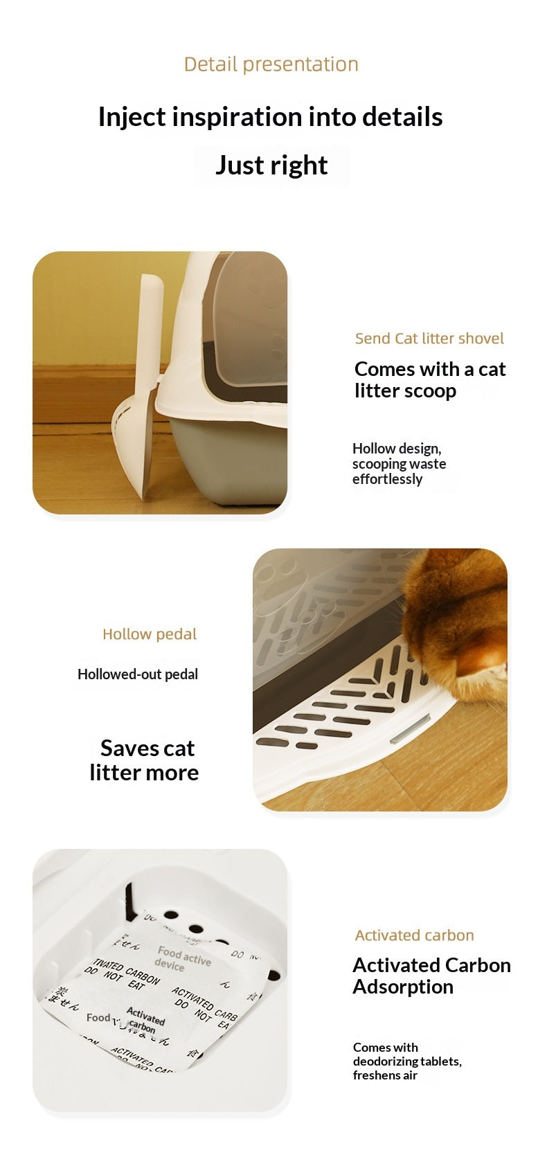 Extra-Large Fully Enclosed Odor-Control Thickened Cat Litter Box