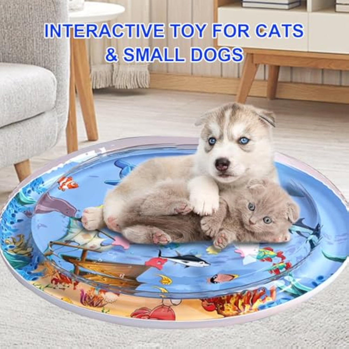 Cat Water Mat Upgraded 0.5mm Thickened Cat Sensory Water Palymat, Anti-Scratch Design Pet Water Mat For Bored Indoor Cats, Cat Interactive Toys With