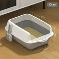Extra-Large Semi-Enclosed Cat Litter Box With High Sides