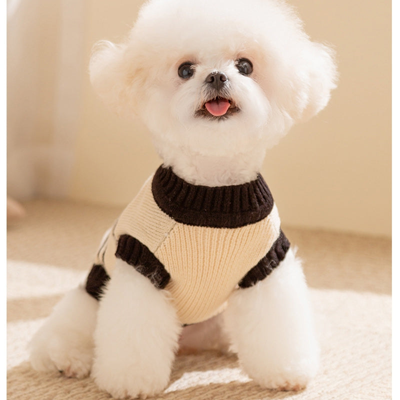 Warm Small Dog Sweater, Soft & Breathable Pet Knit Cardigan With Monster Pattern For Small Medium Dogs Boy Girl Puppy Cat, Fall Winter Dog Clothes For