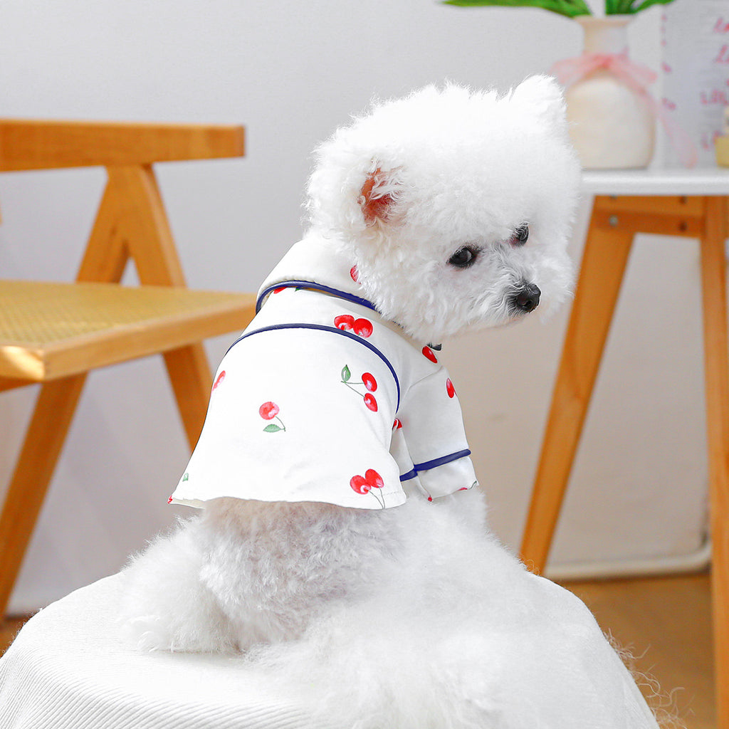 Wholesale Pet Dogcat Clothes Small Dog Puppy Clothing Cherry Pajamas