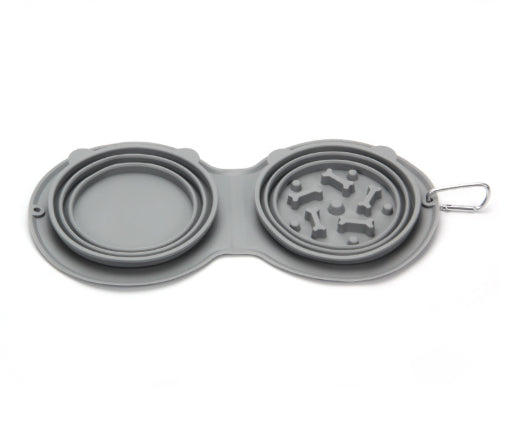 Silicone Folding Pet Bowl Dog Food Water And Feeding Anti-tipping Cat Bowl