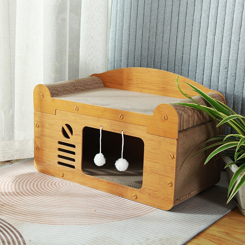 Corrugated Paper Cat House Luxury Double Layer