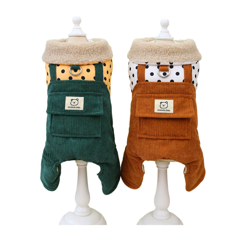 Thickened Small Dog Winter Four-legged Cotton Pet Clothes