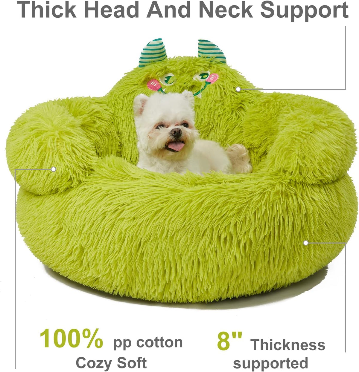 Cute Calming Dog And Cat Bed Indoor High Bolster Donut Dog Beds Comfortable Plush Cuddler Dog Be Size For Small Dogs And Cats Cute Cartoon Soft Bed
