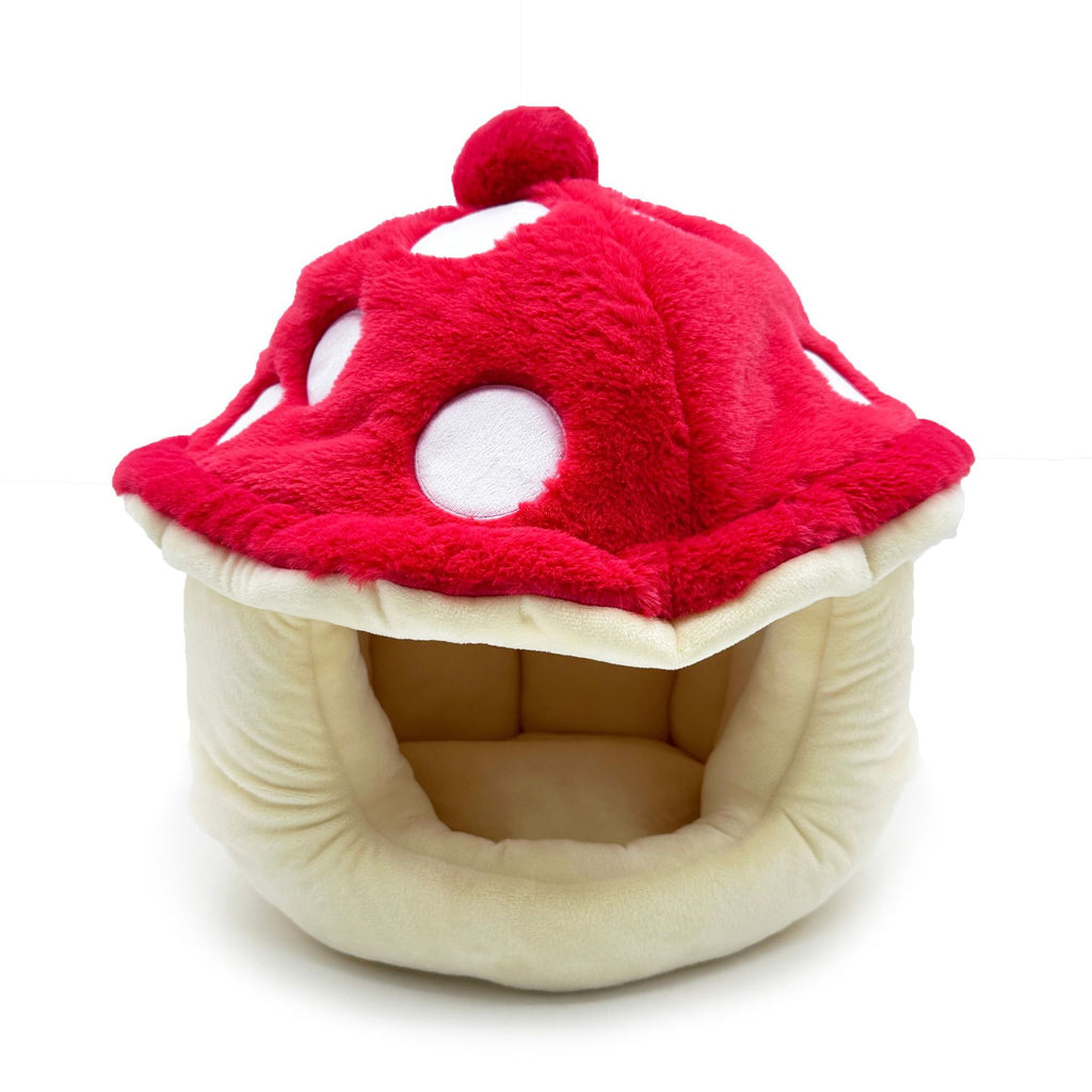 Warm Plush Cute Mushroom Half Surrounded Cat Kennel