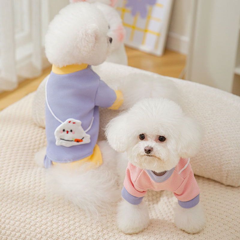 Pet Dog Hoodie Cartoon Lightweight Coat For Small Dogs Fashionable Pet Outfit