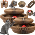 Cat Toy,Magic Organ Cat Scratcher Board,Foldable Recyclable Cat Accordion Toy,Interactive Scratch Pad With Toy Ball,Interactive Cat Toys For Indoor