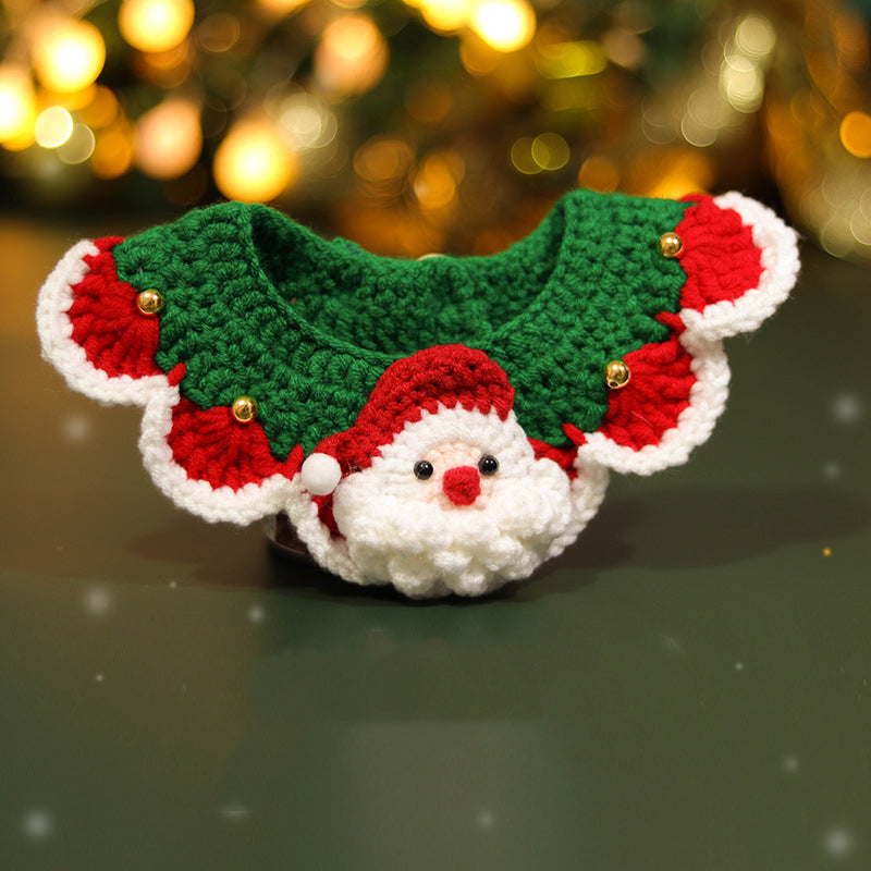 Knitted Wool Saliva Towel Christmas Bib